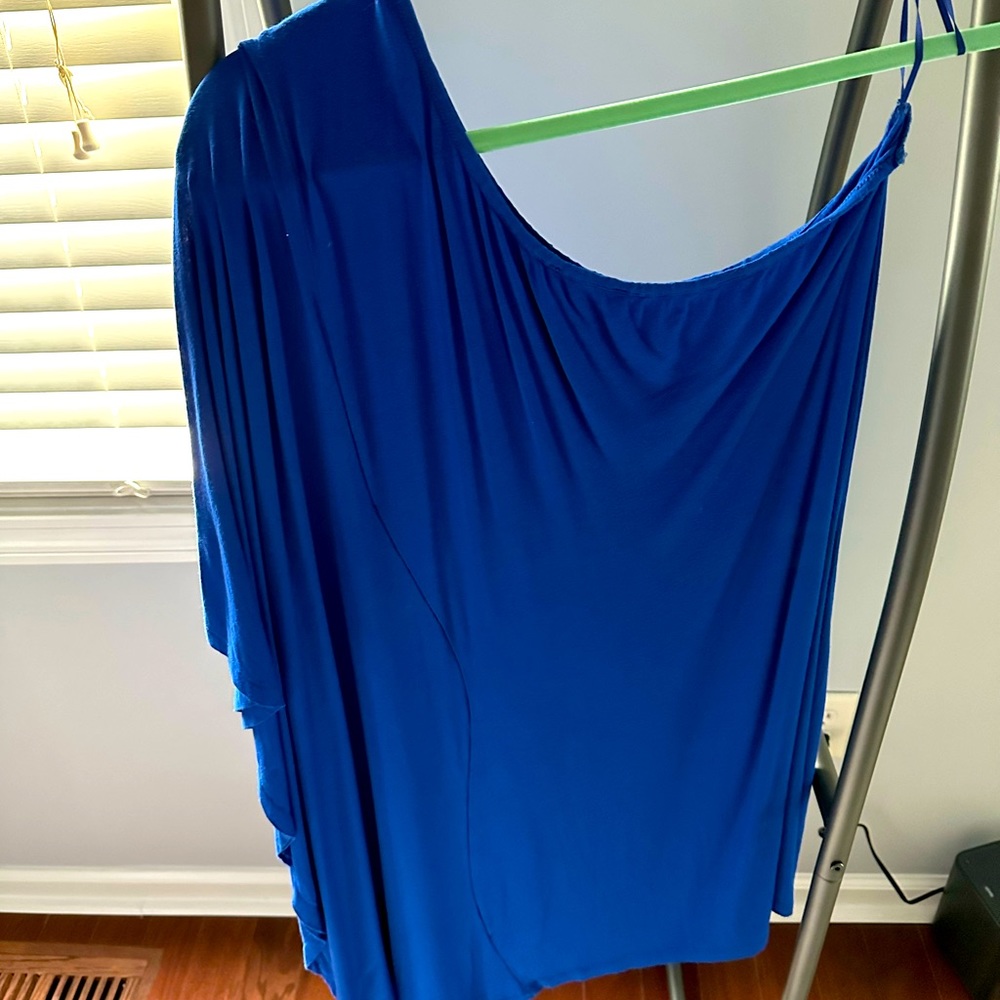 Royal blue one shoulder dress